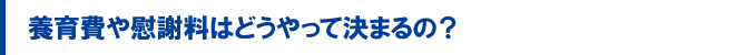養育費や慰謝料はどうやって決まるの? 養育費や慰謝料はどうやって決まるの?